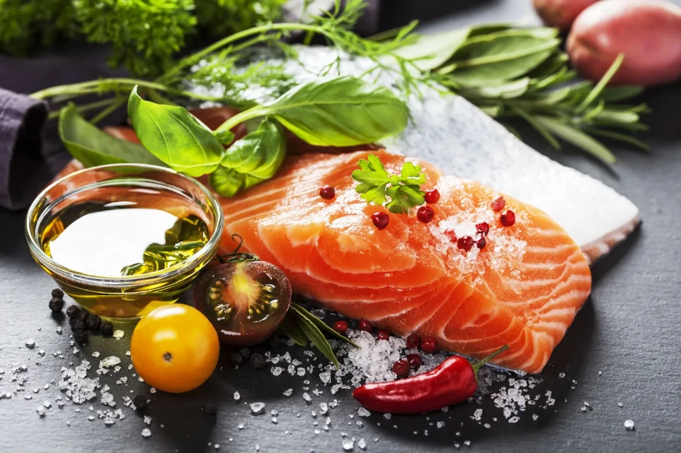 Fresh ingredients are used to prepare healthy meals